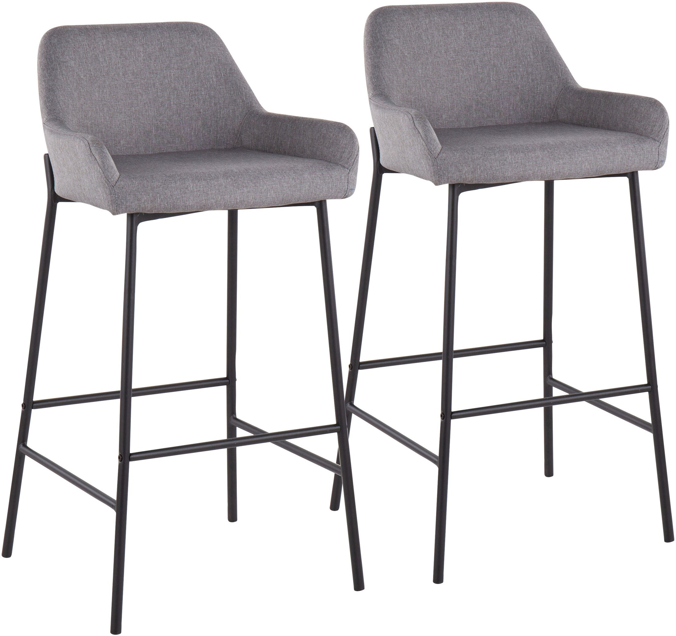 Prague Set of 2 Bar Stools Black/Gray Value City Furniture