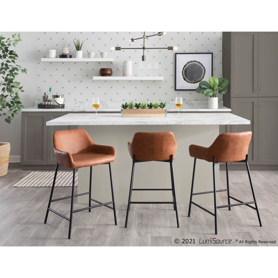 prague light brown counter height stool   