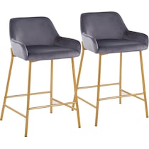 prague silver counter height stool   