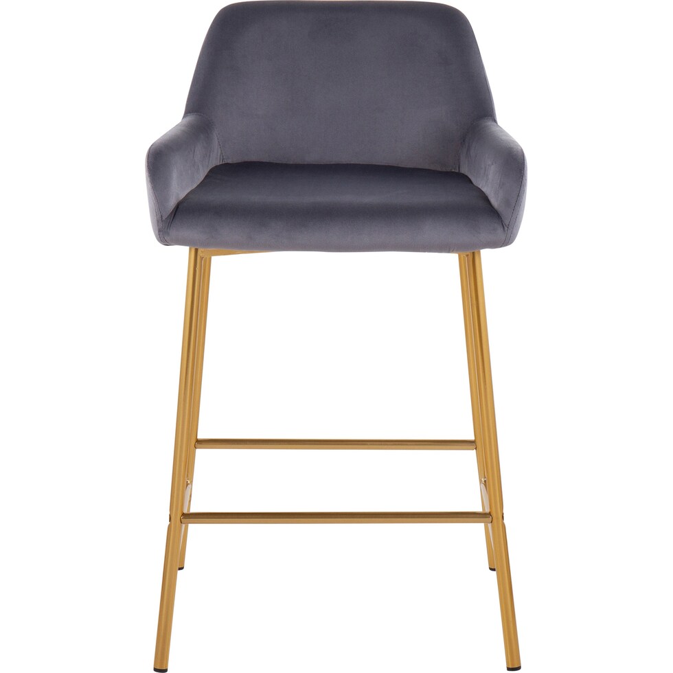 prague silver counter height stool   