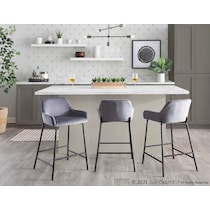 prague silver counter height stool   