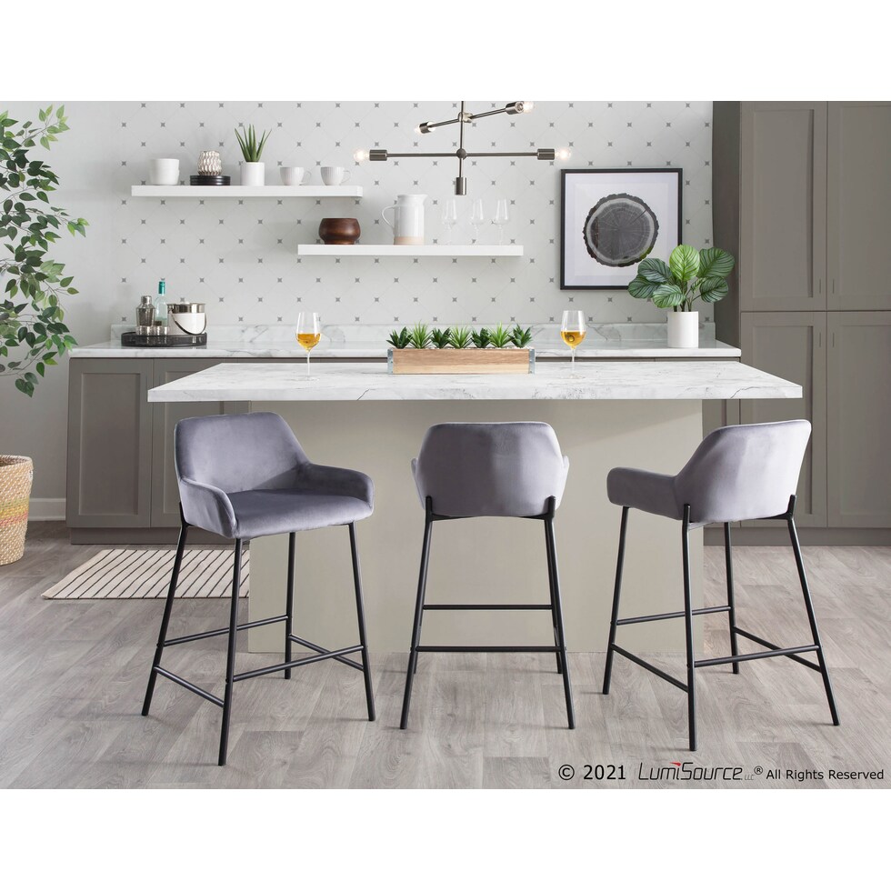 prague silver counter height stool   