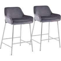 prague silver counter height stool   