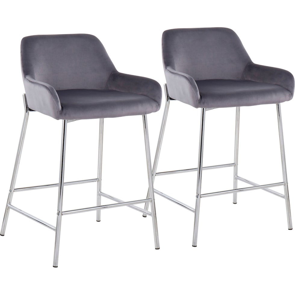 prague silver counter height stool   