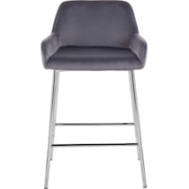 prague silver counter height stool   