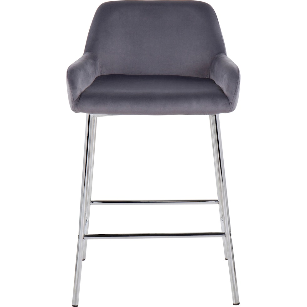 prague silver counter height stool   