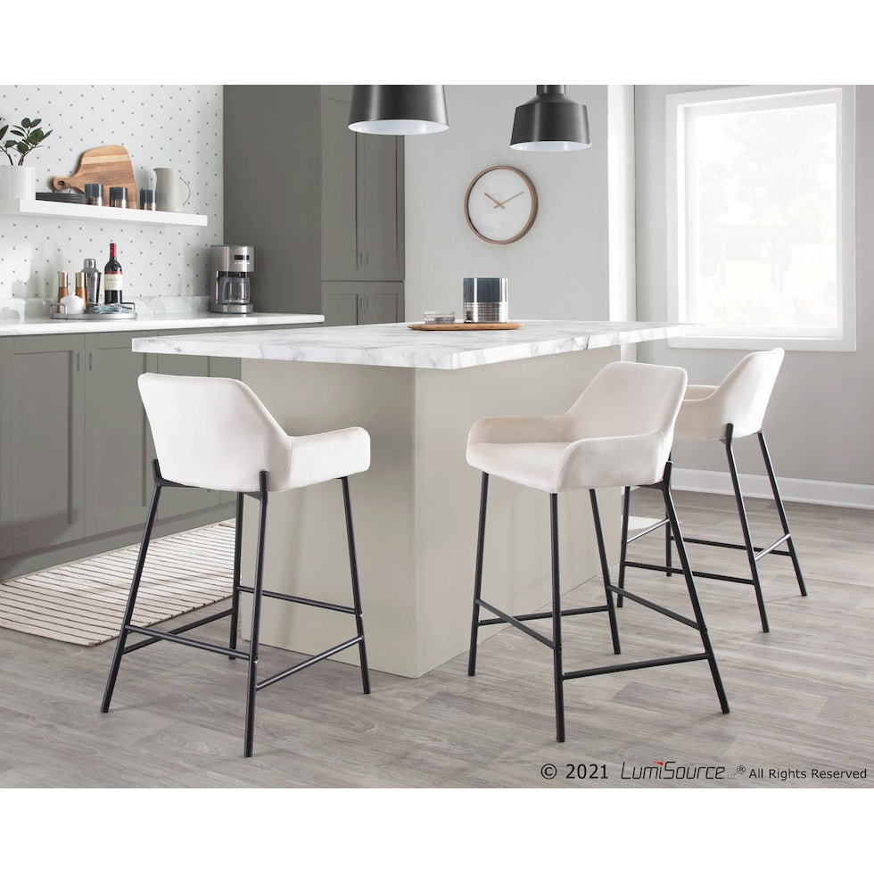 prague white counter height stool   