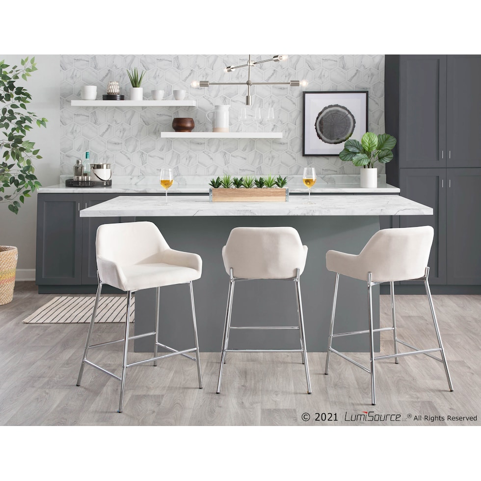 prague white counter height stool   