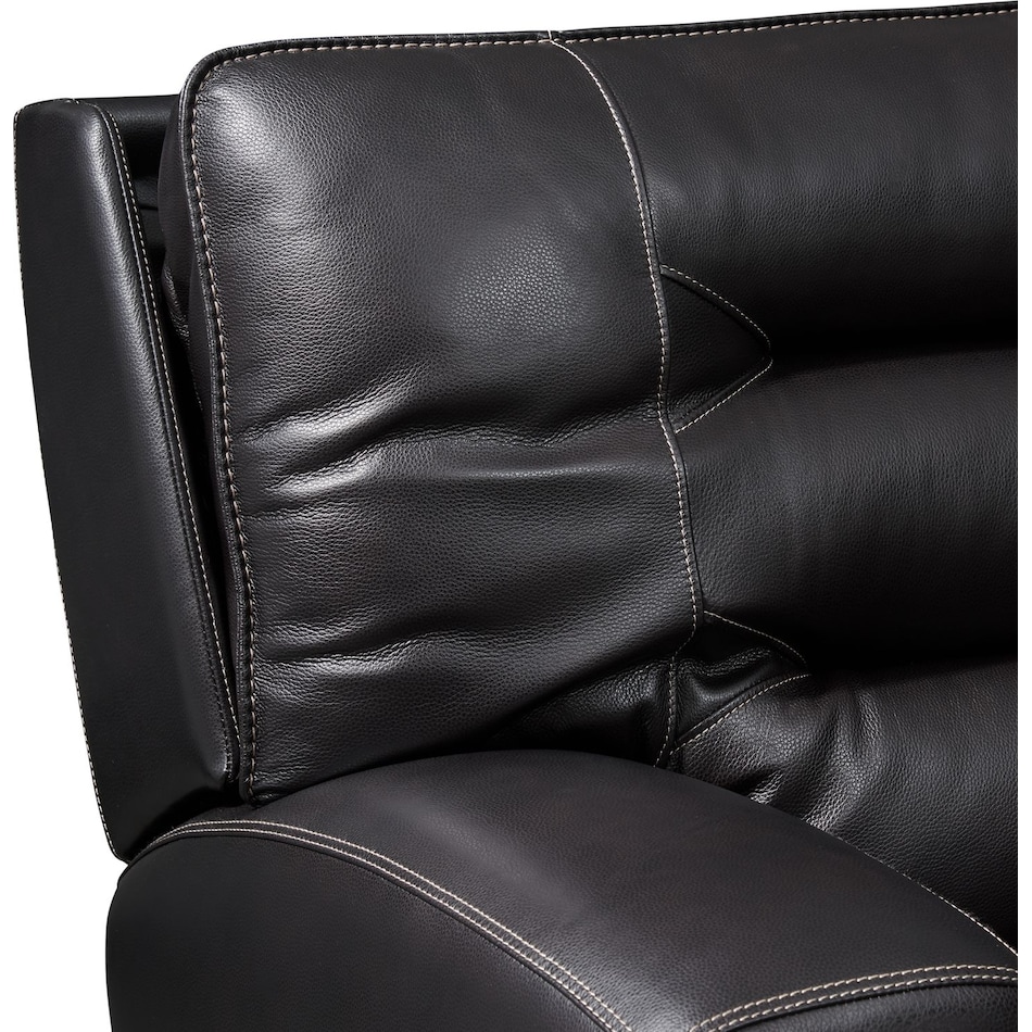 preston black power reclining sofa   