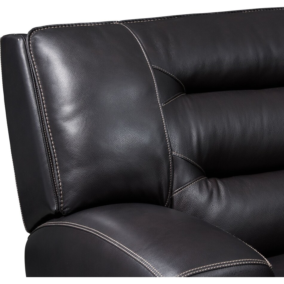 preston black power reclining sofa   