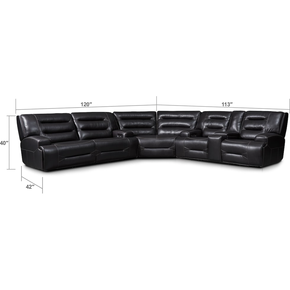 preston dark brown sectional   