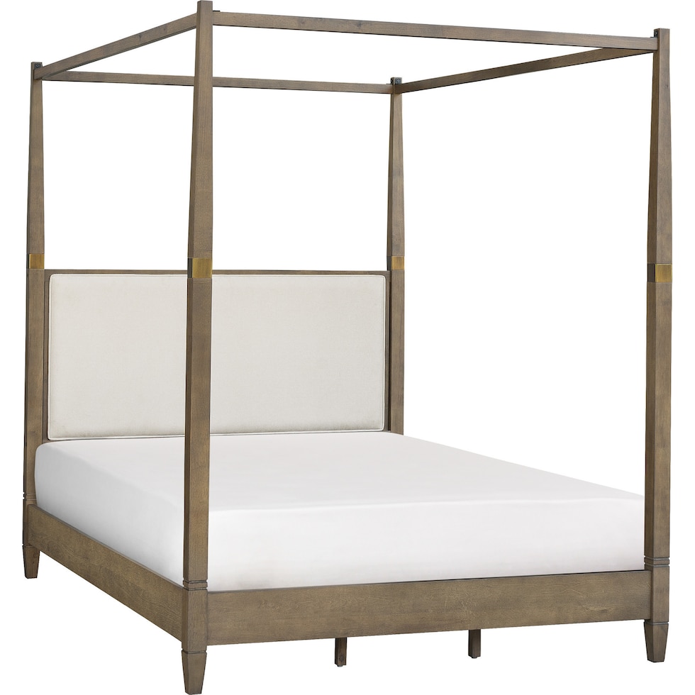 prina dark brown queen bed   