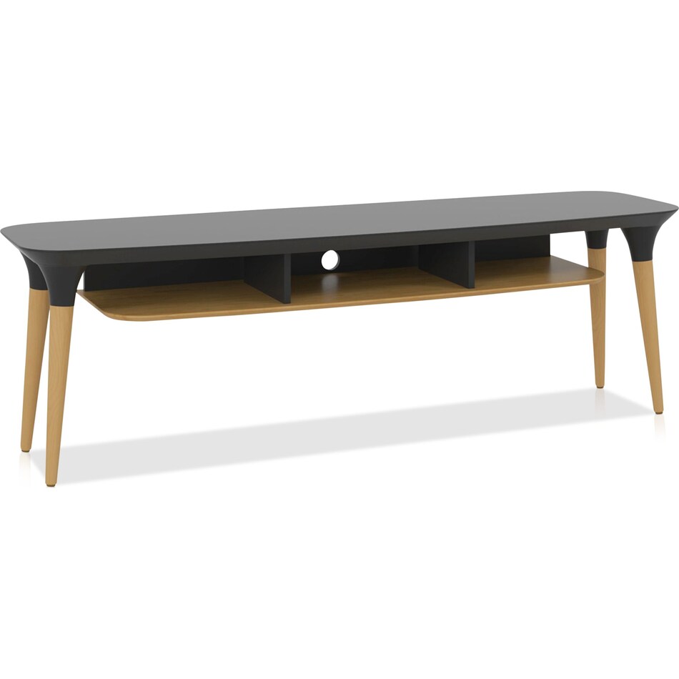 Princeton TV Stand Black/Cinnamon Value City Furniture