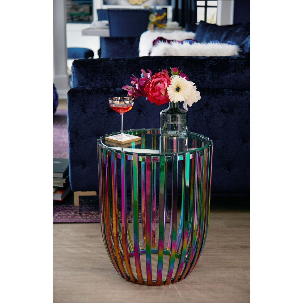prism multicolor end table   