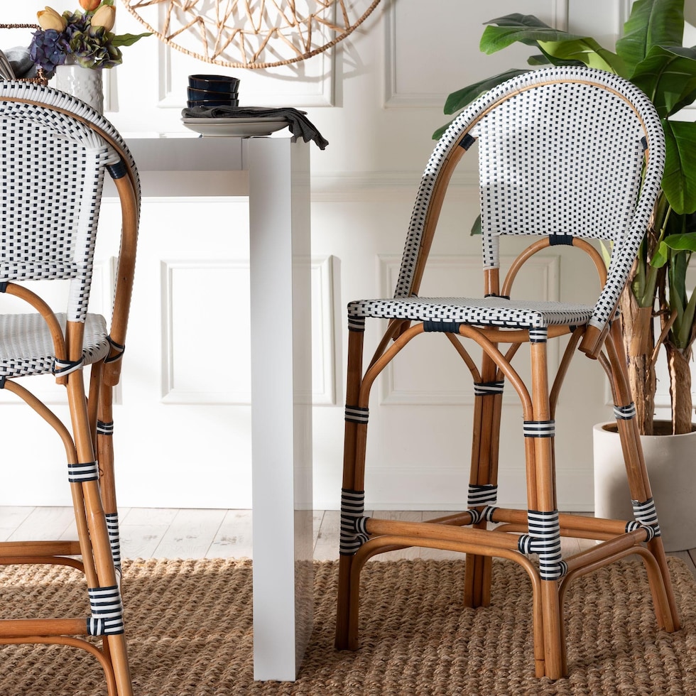 prita navy and white bar stool   