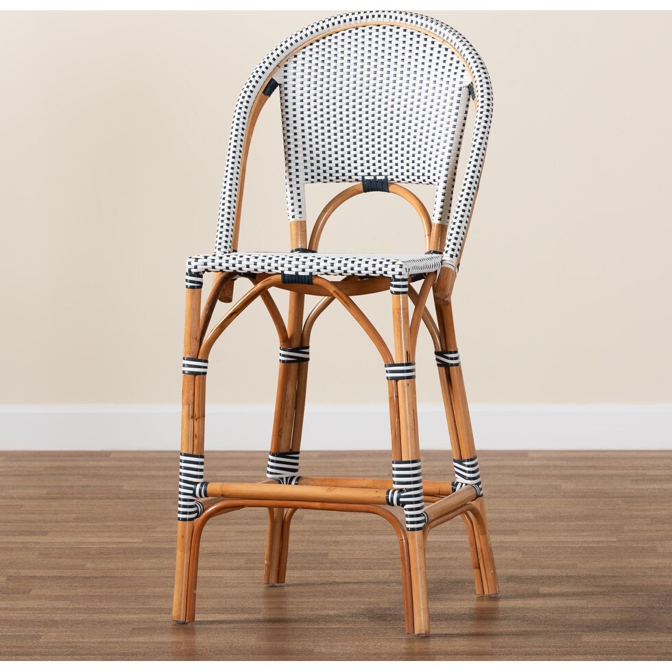 prita navy and white bar stool   