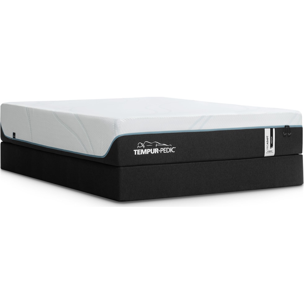 pro adapt white california king mattress split low profile foundation set   