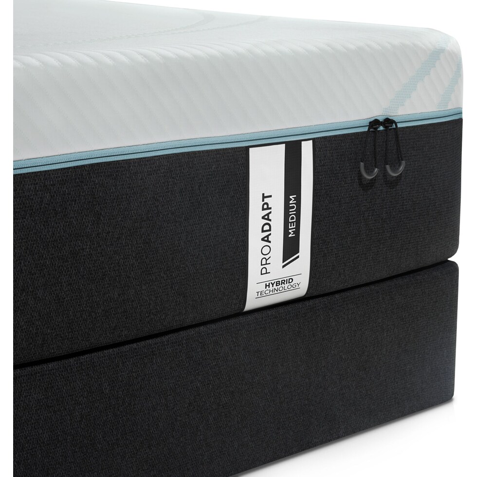 pro adapt white california king mattress split low profile foundation set   