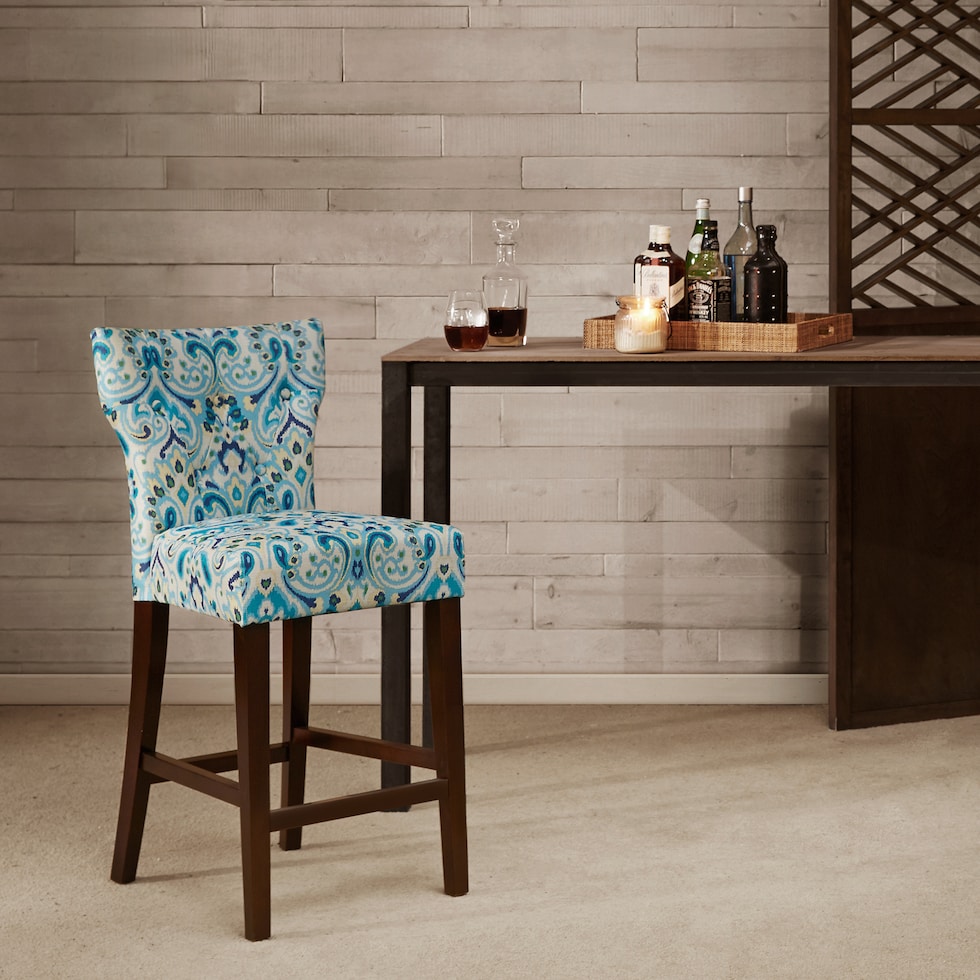 prudence blue counter height stool   