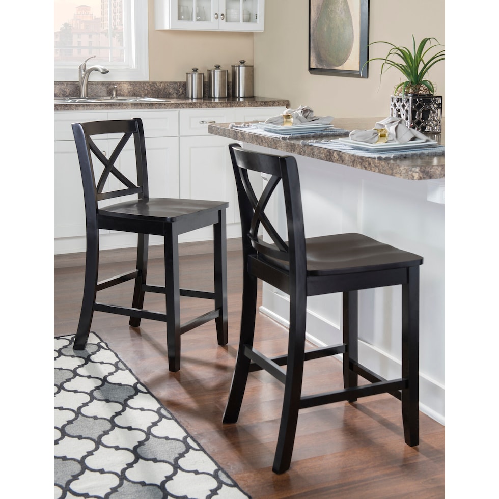 puck black counter height stool   