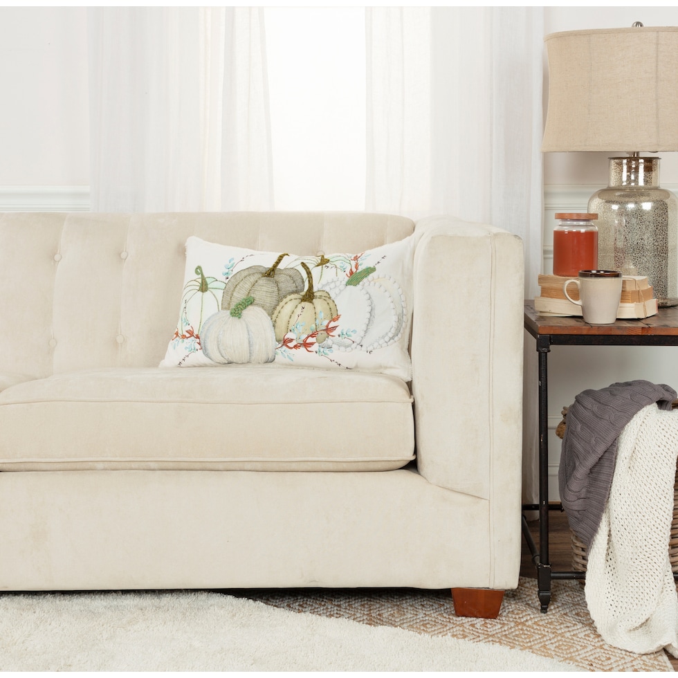 pumpkin picking multicolor accent pillow   