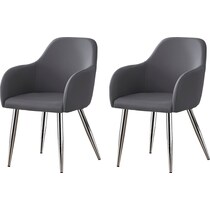 quentin gray chrome chair   