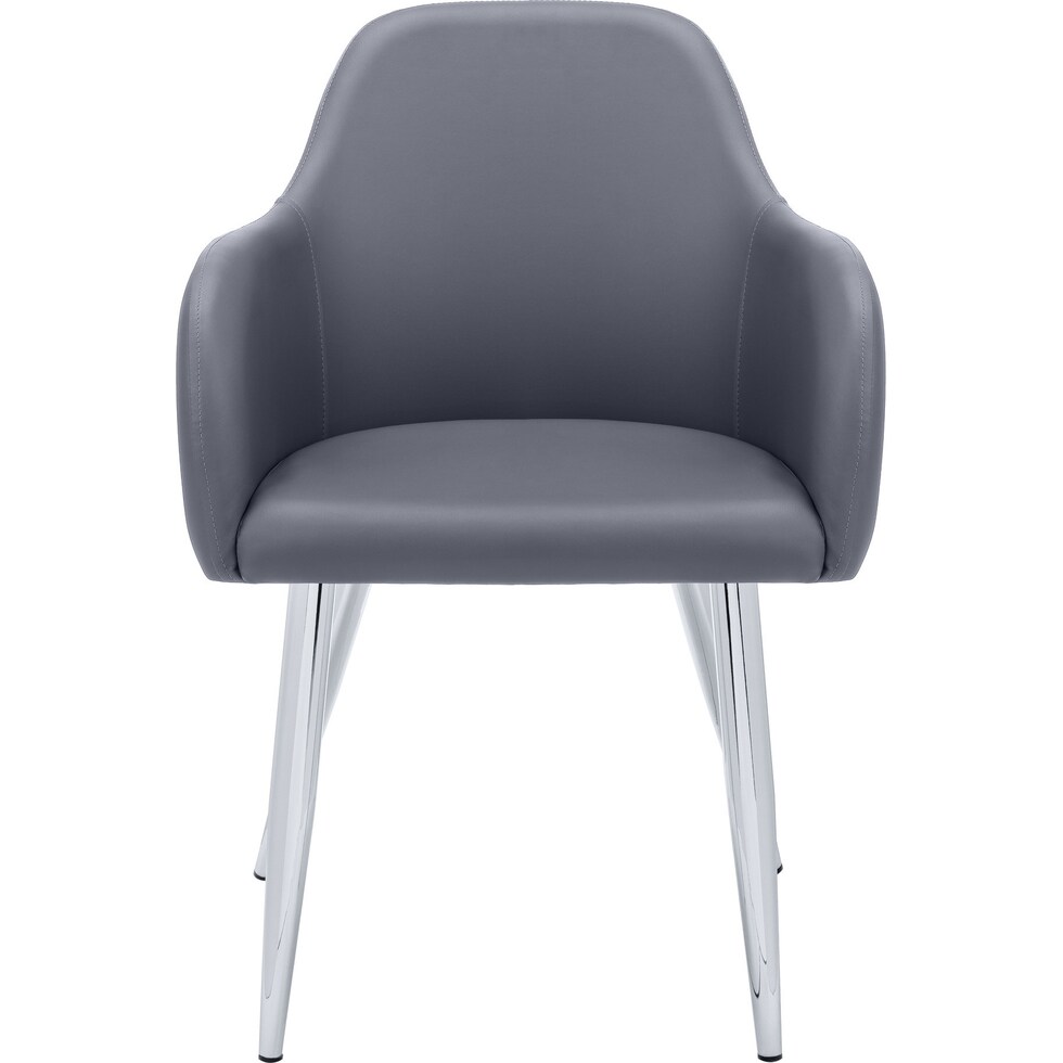 quentin gray chrome chair   