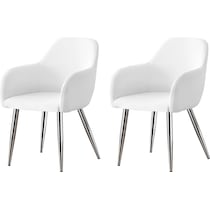 quentin white chrome chair   