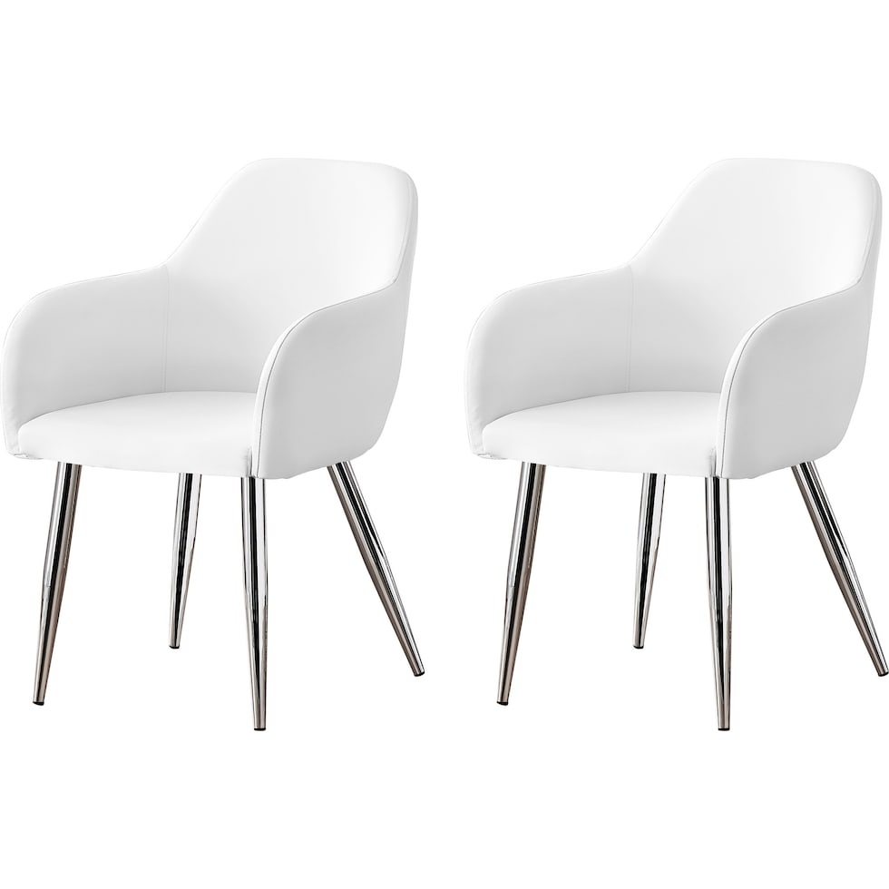 quentin white chrome chair   