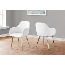 quentin white chrome chair   