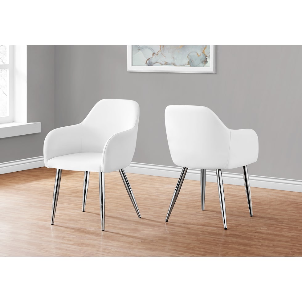 quentin white chrome chair   