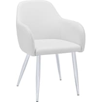 quentin white chrome chair   