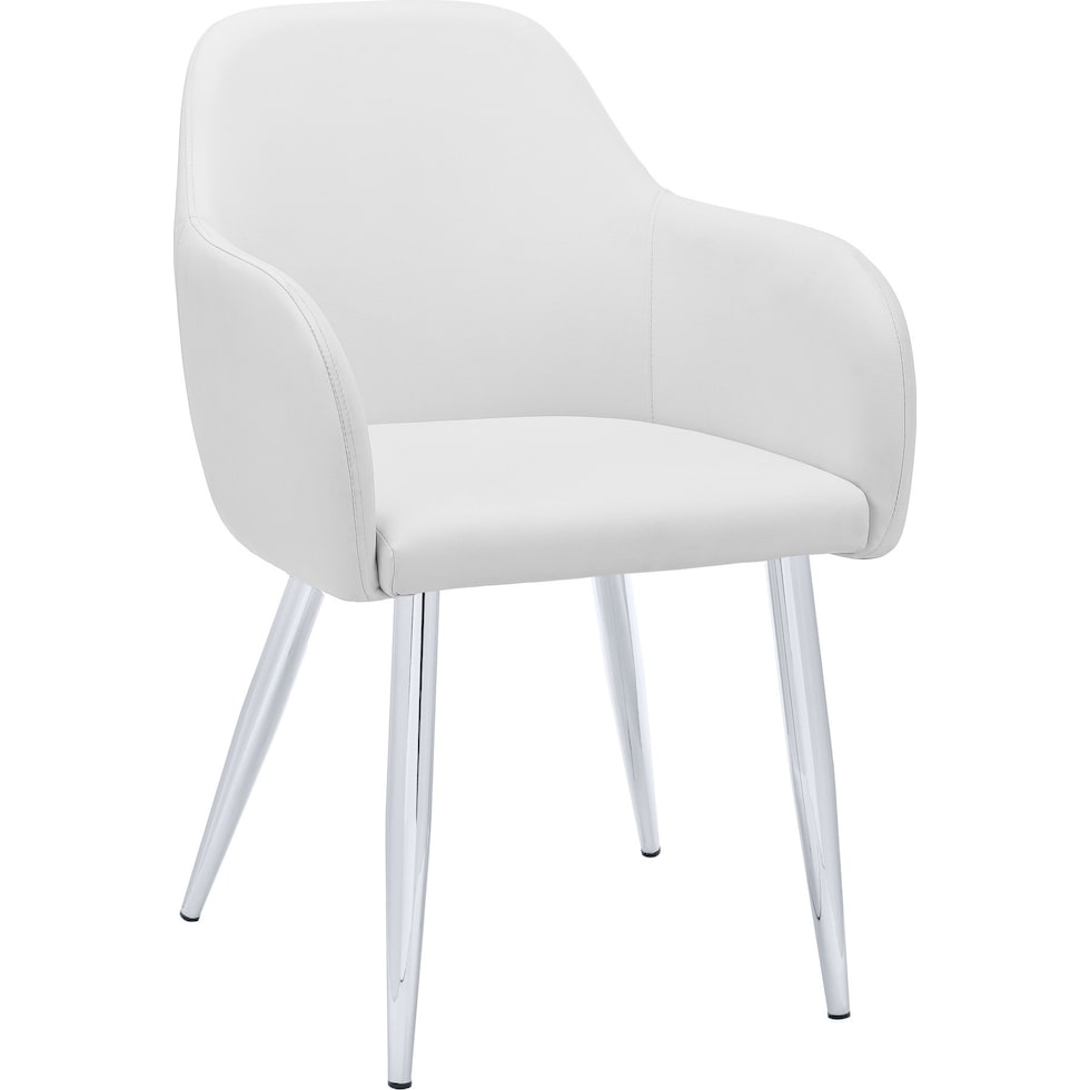 quentin white chrome chair   