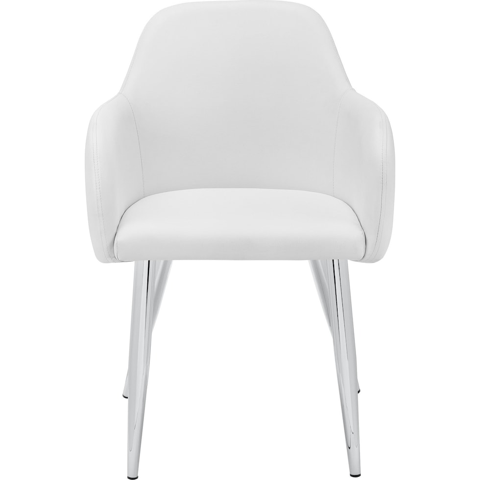 quentin white chrome chair   