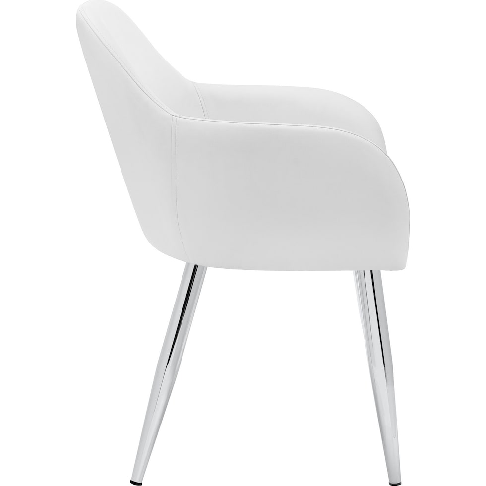 quentin white chrome chair   