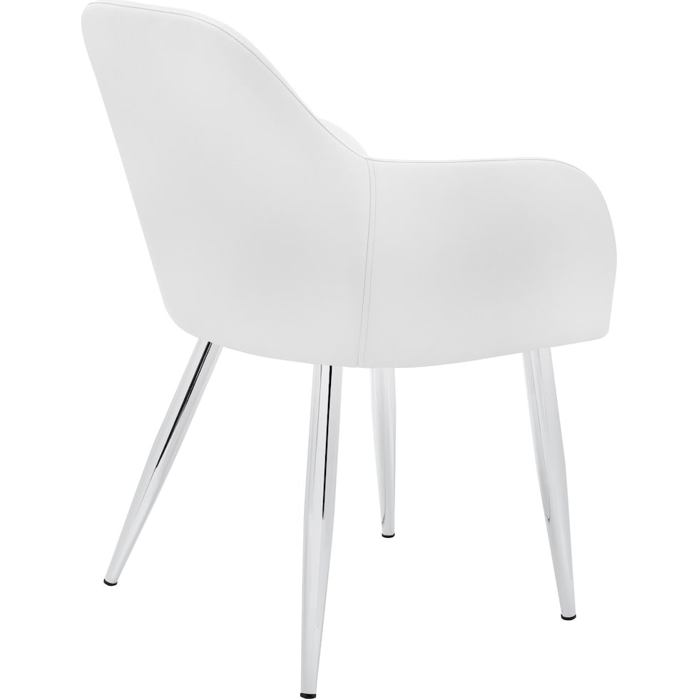 quentin white chrome chair   