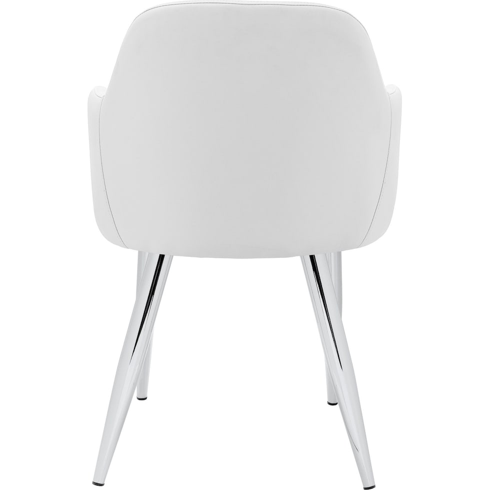 quentin white chrome chair   
