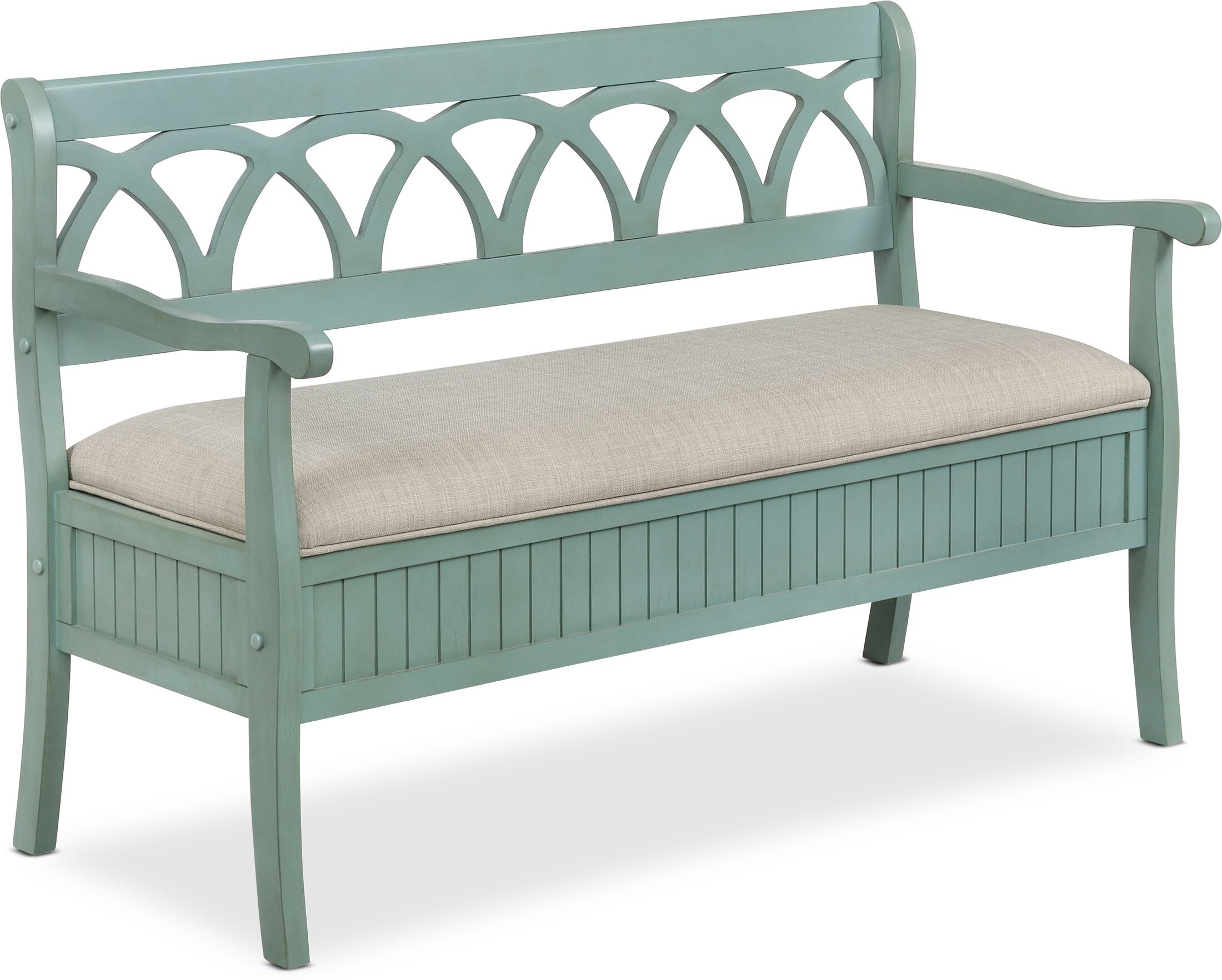 Quincy Storage Bench Teal Value City Furniture