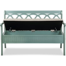 quincy blue storage bench   