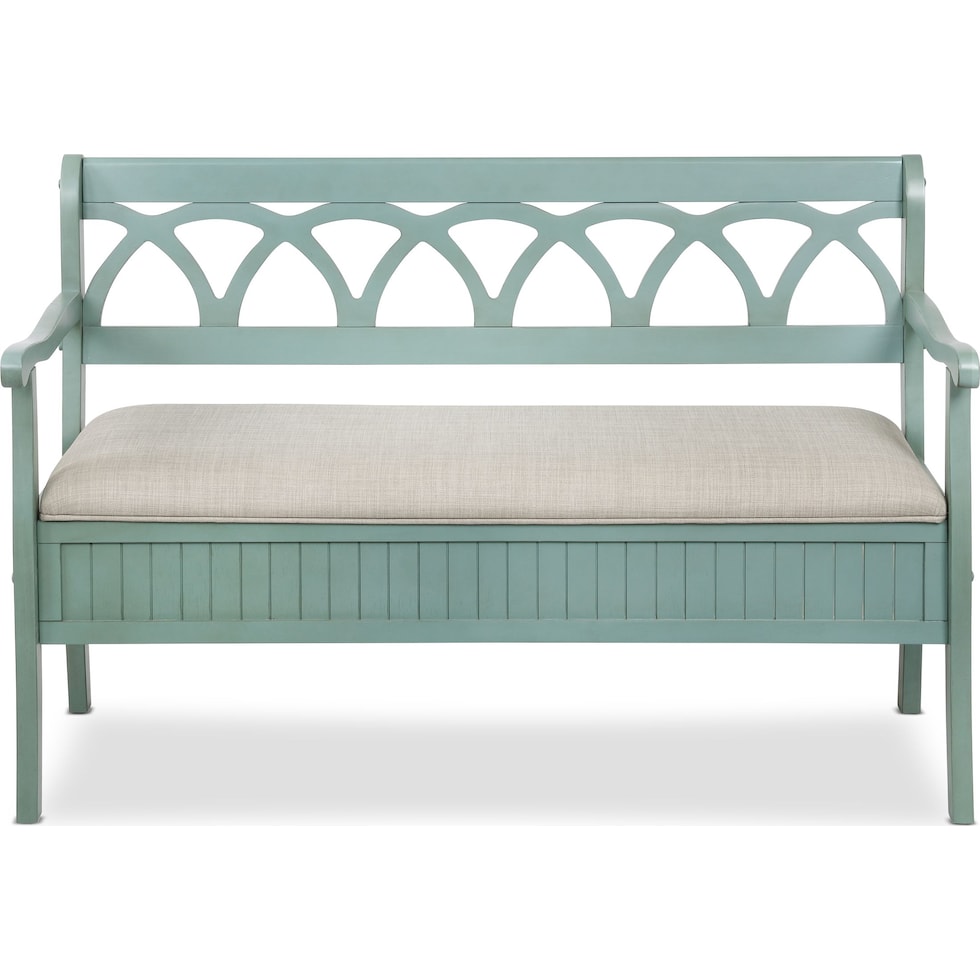 quincy blue storage bench   