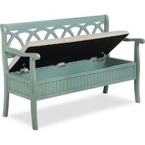 quincy blue storage bench   