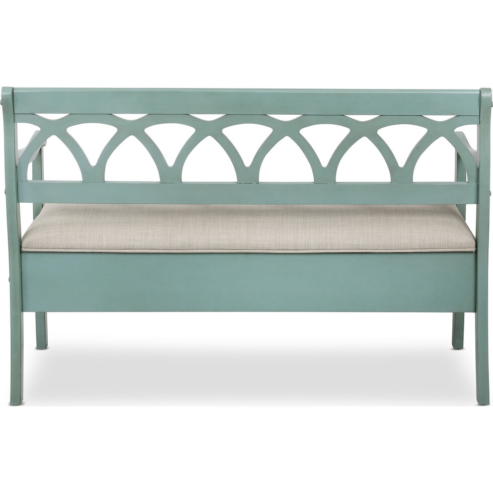 quincy blue storage bench   