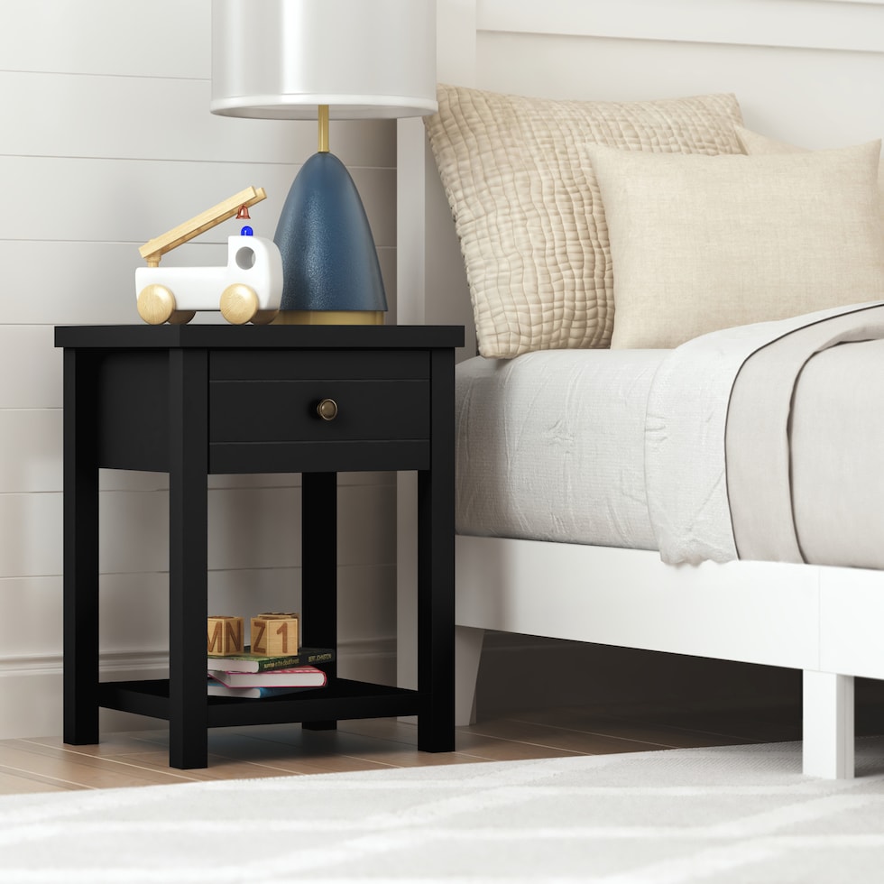 quinn black nightstand   