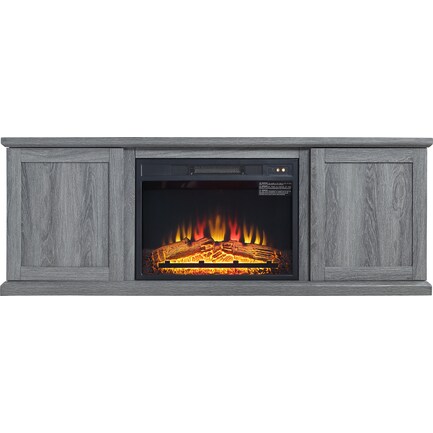 Quinta TV Stand with Fireplace - Gray