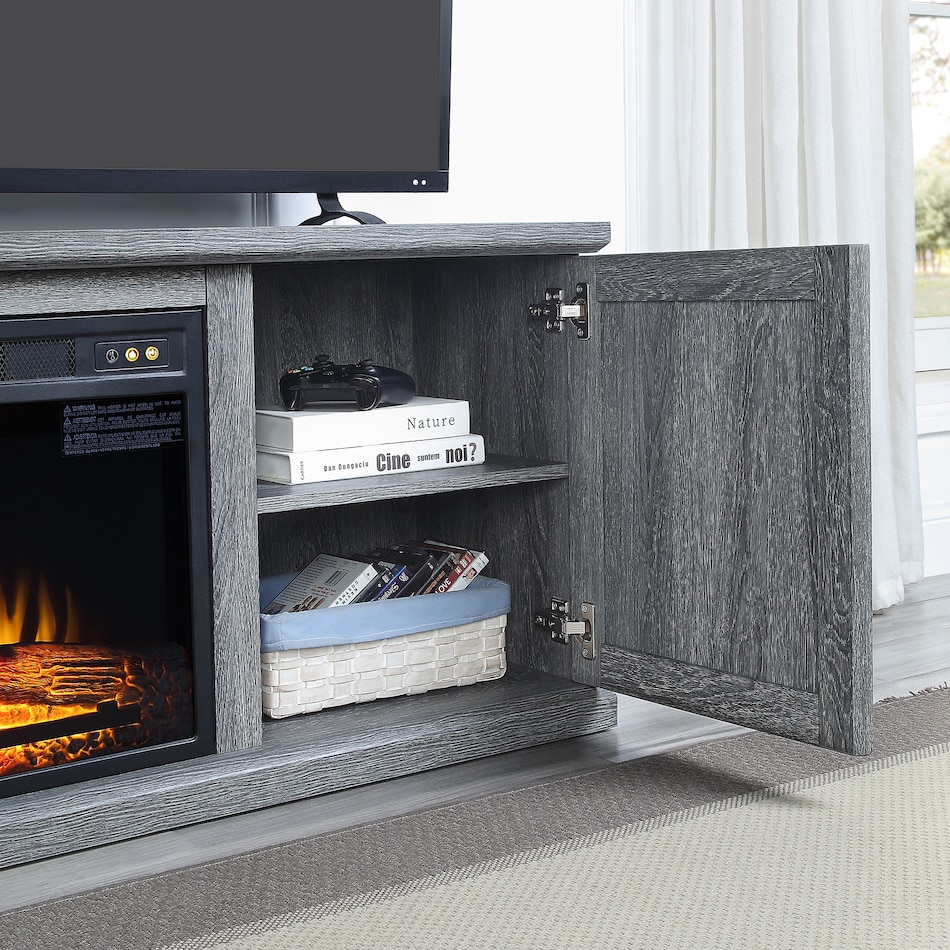 quinta gray fireplace tv stand   