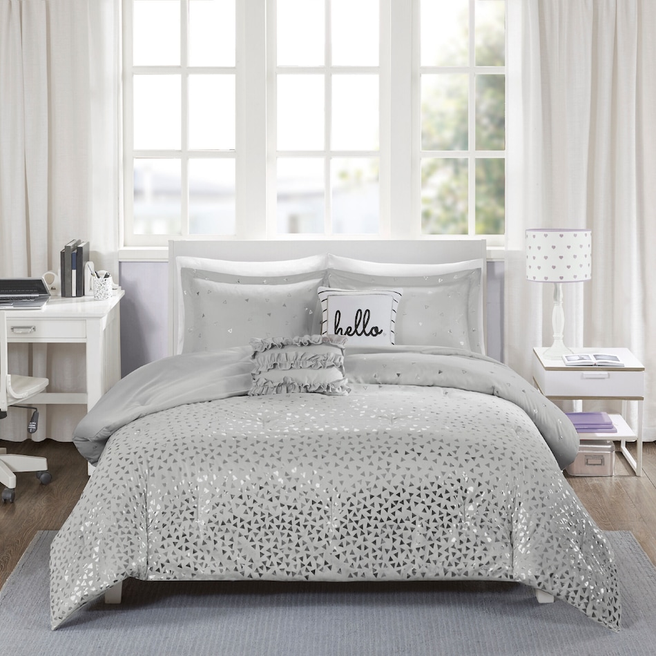 raelynn gray full queen bedding set   