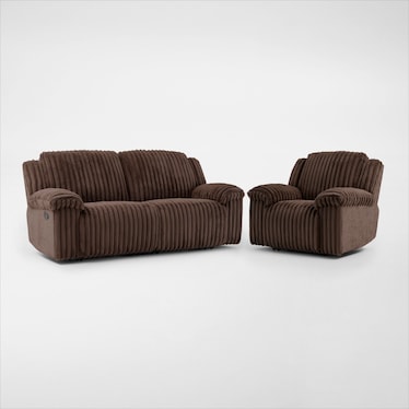 Rafi Manual Reclining Sofa and Recliner Set