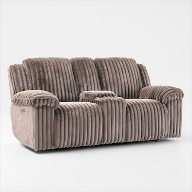 Rafi Dual-Power Reclining Loveseat with Console