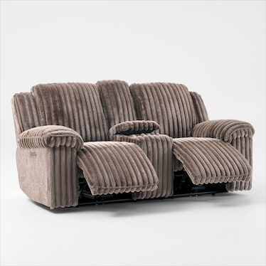 Rafi Dual-Power Reclining Loveseat with Console
