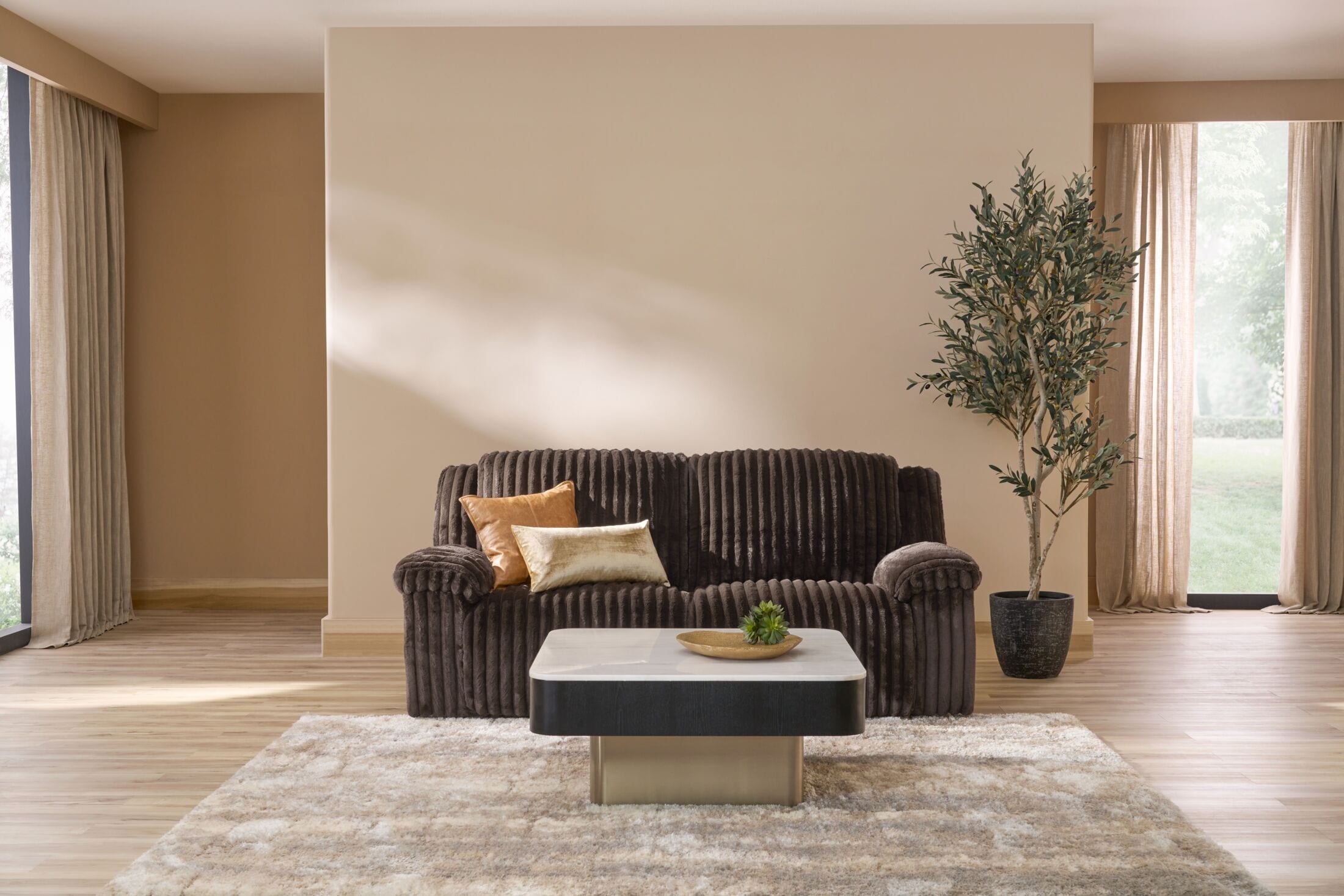 そふぃ Happy 4-Piece Dual-Power Reclining Sofa with Console - Brown